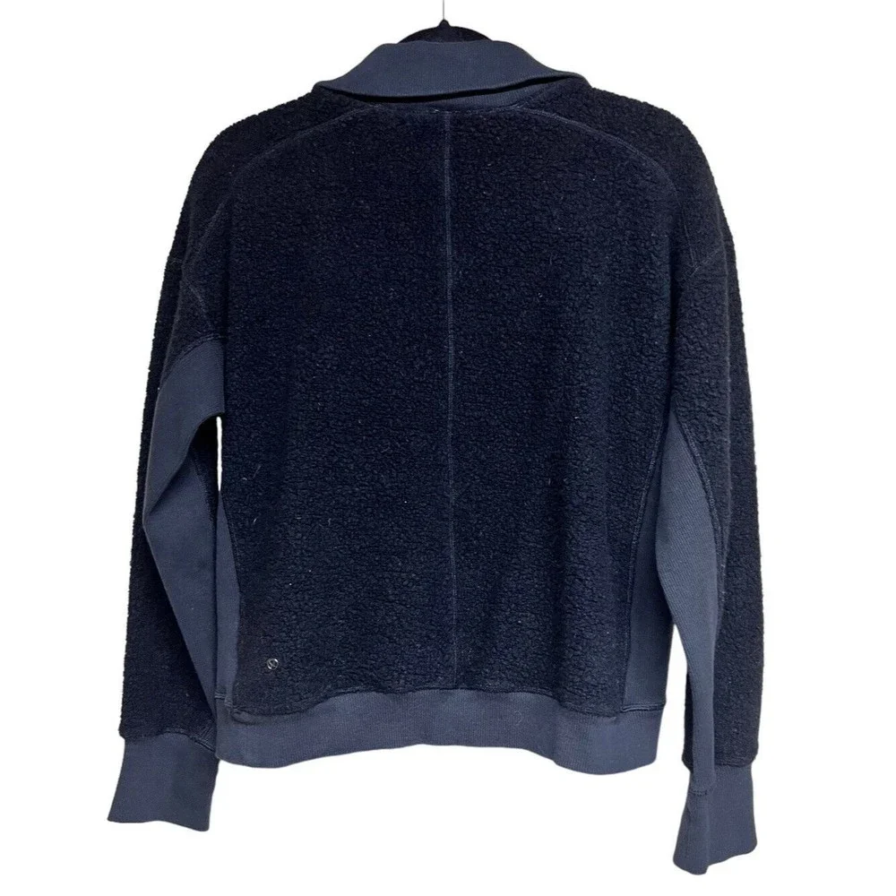 Lululemon Stand Out Sherpa 1/2 Zip‎ Black Women’s Size 8